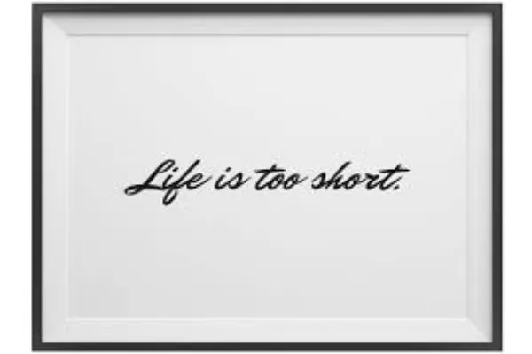 life is too short.