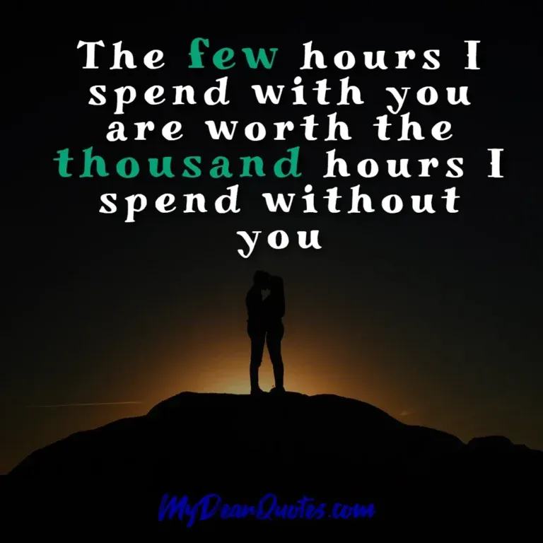 Long distance love quote: The few hours I spend with you are worth the thousand hours I spend without you, showing a silhouetted couple embracing.