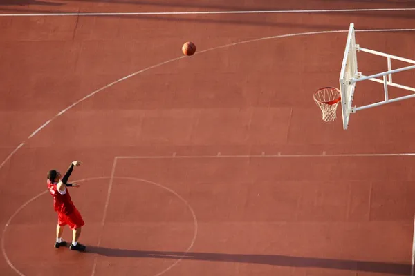 basketball court and a player playing 