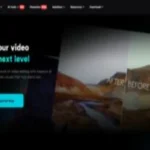CapCut Desktop interface with "Take your video to the next level" text and a before-and-after video editing preview. A "Download for free" button is prominently displayed.
