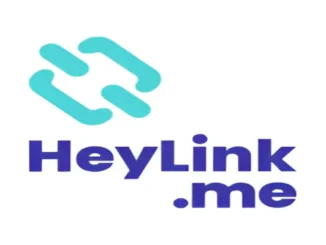 HeyLink.me logo with blue letters on a dark background, featured in the article 'What Is HeyLink.me and Is It Safe?