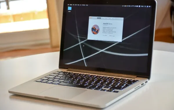 MacBook Pro Running macOS Sierra A MacBook Pro displaying the "About This Mac" window, showcasing the macOS Sierra operating system.