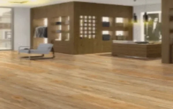 Wood Finish Tiles: Stylish Bedroom Flooring A stylish bedroom interior featuring light brown wood-look floor tiles, creating a warm and inviting atmosphere.
