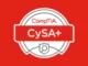 CompTIA CySA+ logo on a red background.