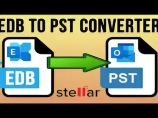 Stellar EDB to PST Converter transforming an EDB file into a PST file, illustrating the solution for export mailbox errors.