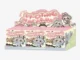 A display box of POP MART "The Monsters Exciting Macaron" blind boxes, featuring various mischievous rabbit-like characters (Labubu and friends) in pastel colors.