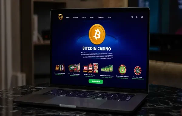 bitcoin casino on laptop