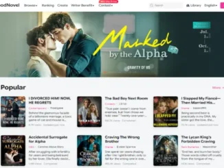 Screenshot of the GoodNovel digital reading platform homepage, showcasing popular novel titles, a contest, and genre categories, symbolizing the rise of digital reading habits.