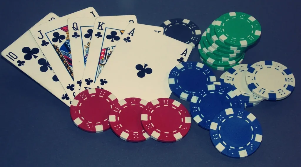 poker chips and cards