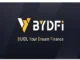 The BYDFi logo and motto: "BUIIDL Your Dream Finance." The logo features a stylized yellow "Y" next to the white text "BYDFi" against a dark background.