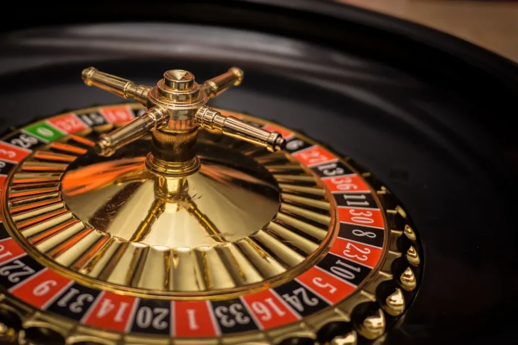 Roulette wheel close‑up