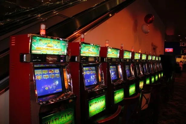 Slot machines in a casino interior