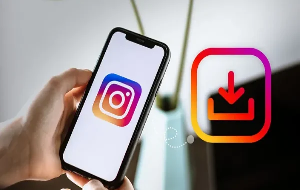 A person holding a smartphone displaying a comparison of top Instagram video downloader apps for 2026, including SaveFromIns and SnapInsta interfaces.