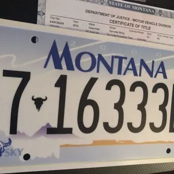 A review of All Day $49 Montana Registered Agent services in 2026, showing a Montana license plate and LLC formation documents to represent vehicle registration savings.
