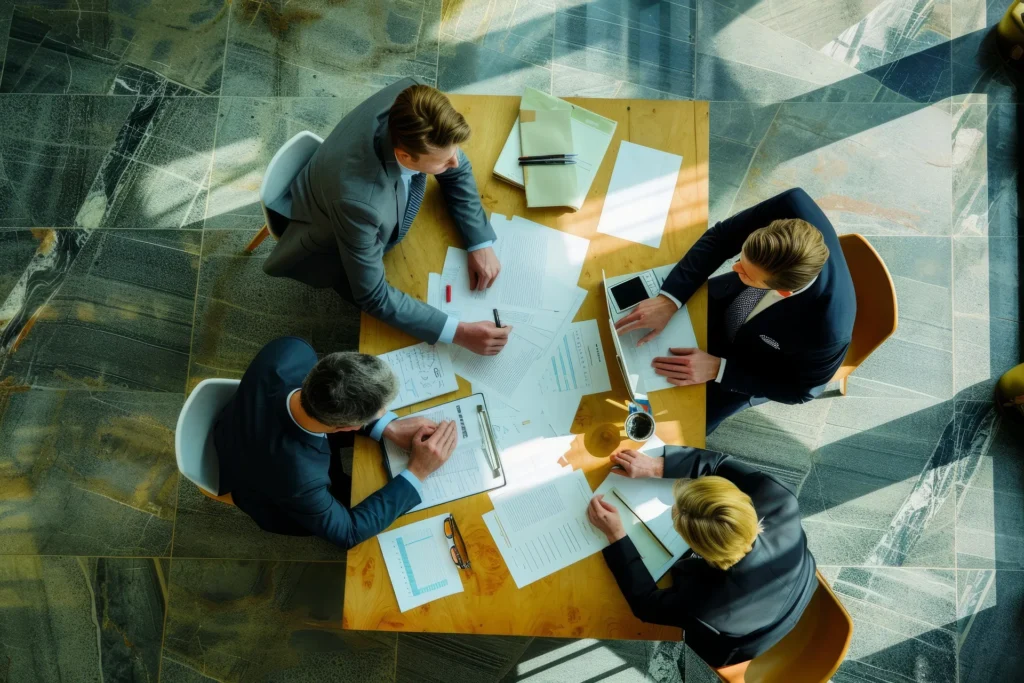 Business Professionals Discussing Patent Documentation