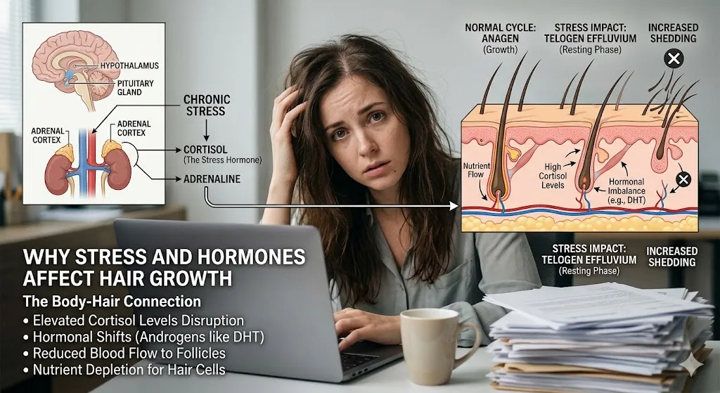 Why Stress and Hormones Affect Hair Growth
