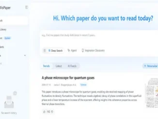 Screenshot of the WisPaper research interface showing trend discovery and deep search options for identifying long-term academic paper topics.