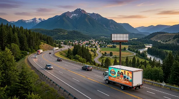 Mobile billboard on a truck