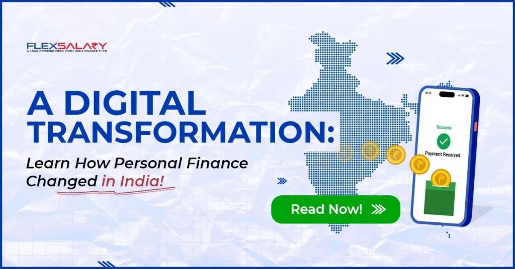 Digital lending graphic showing a smartphone with a payment received checkmark over a dotted map of India.